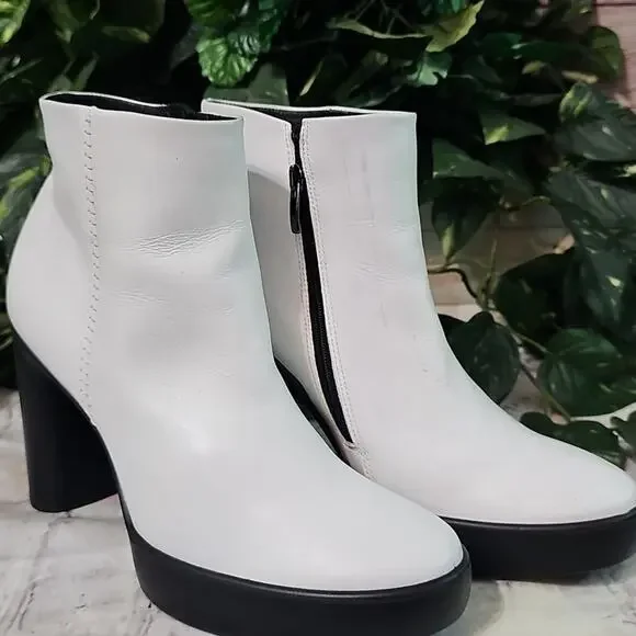 Ecco Runway Inspired Shape Sculpted Motion 75 White Ankle Boots 42 - Picture 3 of 16